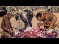Hadzabe tribe  hunting and eating wild cats  hunt to survive