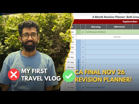 Execution is the key! CA Final Nov 26 Revision Planner - Both and Single Group