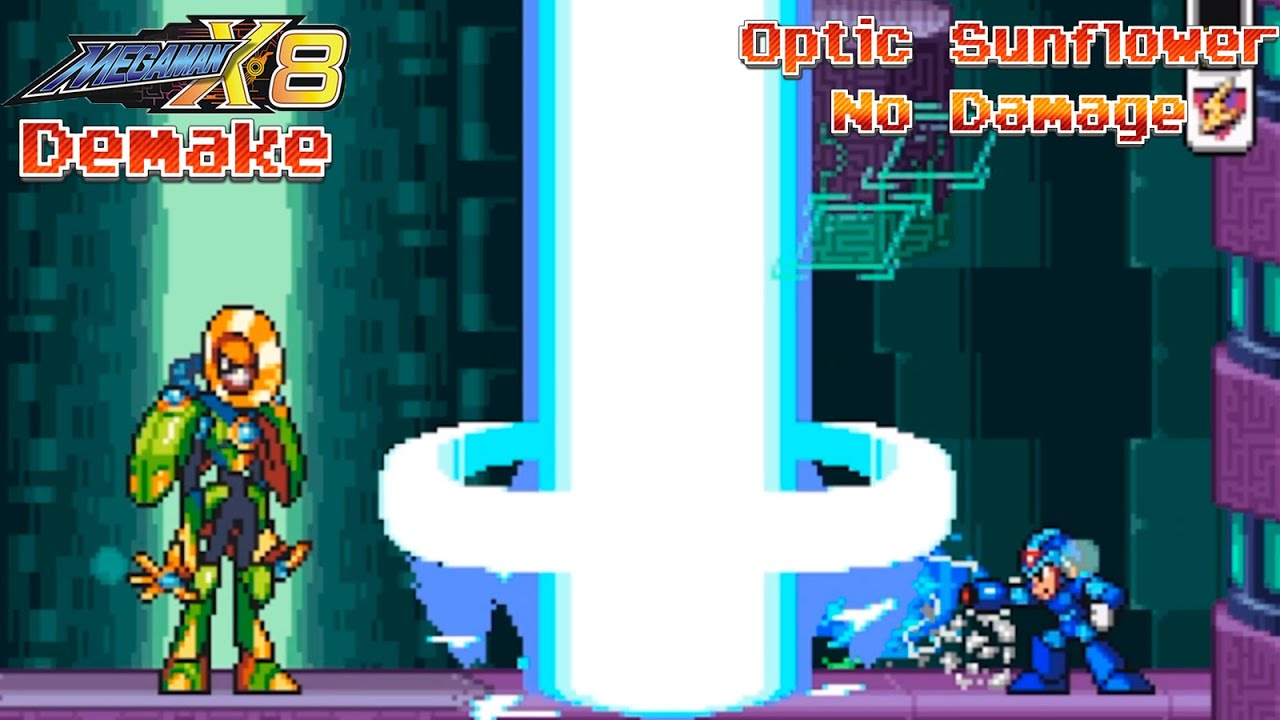 Mega Man X8 Demake - Optic Sunflower (No Damage | Unarmored X) - YouTube