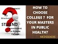 How to choose a college for masters in public health mph