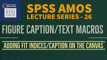 26. SPSS AMOS | Adding Text Macros | Fit Indices on the Model in AMOS Output