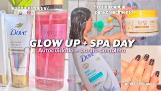 GLOW UP DAY🎀💫🍵rotina de banho, unhas, cuidados com cabelo, vlog
