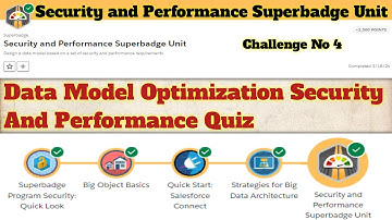 Data Model Optimization Security and Performance Quiz || Security and Performance || Challenge 4