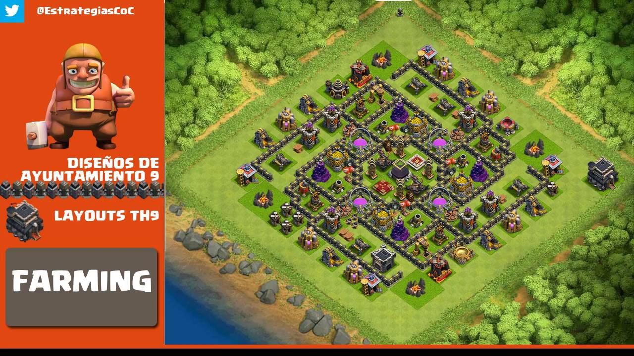 Diseños de Aldeas Ayuntamiento 9 para Farming y Defender en Guerra, TH9 Base Layouts HD YouTube Diseños de Aldeas Ayuntamiento 9 para Farming y Defender en Guerra, TH9 Base Layouts HD YouTube