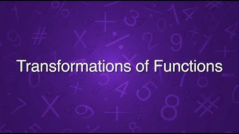 Transformations of Functions