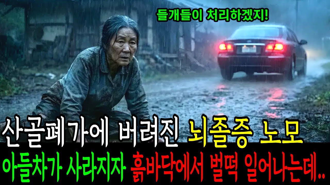 산골폐가에 버려진 뇌졸증 어머니, 아들차가 사라지자 흙바닥에서 벌떡 일어나는데..