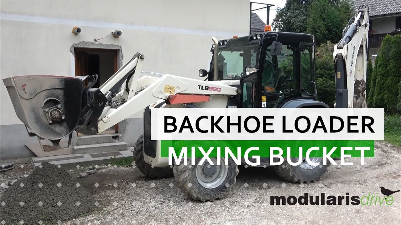 Concrete Mixing Bucket Backhoe Loader Application YouTube