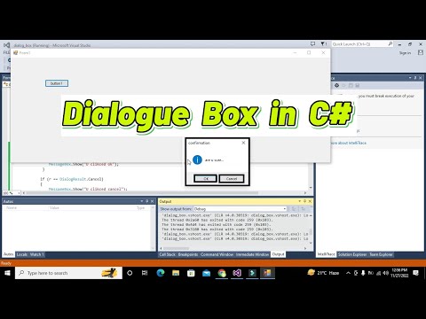 how to make a dialogue box in c# winform | Generate Dialogue box in c# winform