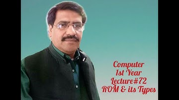 Computer 1st Year (18 July) Lecture # 72 Types of ROM by Prof. Kashif Abbas