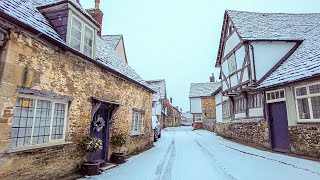 A Snowy Morning Walk in the Beautiful Village of Lacock