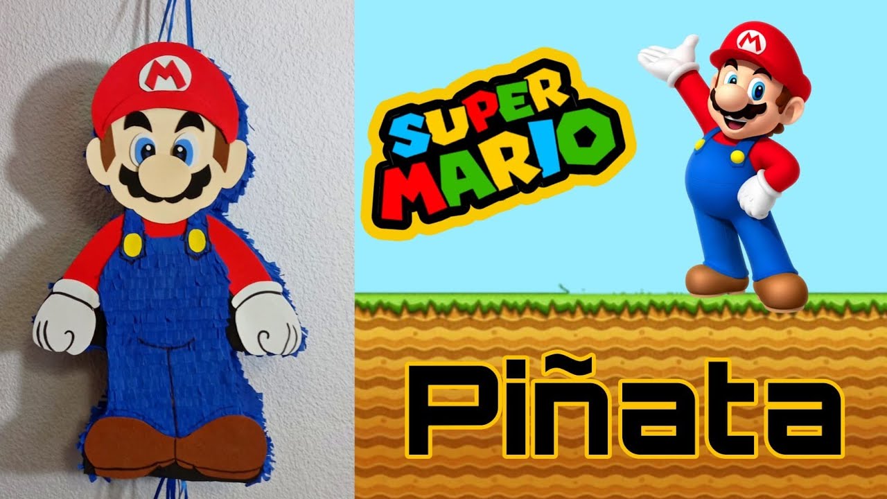 Piñata de MARIO BROS PASO a PASO🕹️[CÓMO HACER piñata Mario Bros]🎮diy Mario  Bros party decorations🔵🟡🔴 