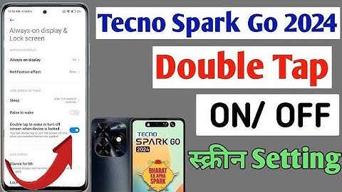 How to enable double tap to on in Tecno spark go 2024| Tecno spark go me double tap to screen on/off
