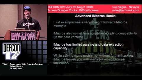 DEFCON 17: Screen Scraper Tricks: Extracting Data from Difficult Websites