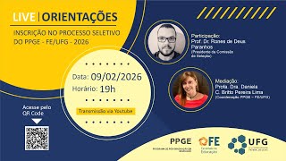 Orientações para Inscrição no Processo Seletivo do PPGE - FE/UFG - 2026