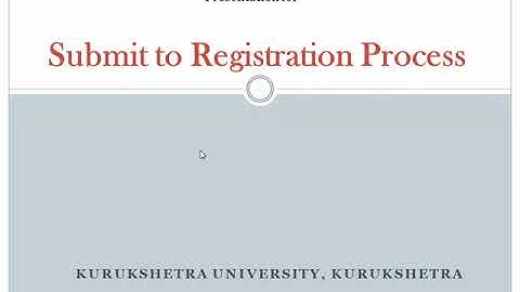 Submit for registrastion