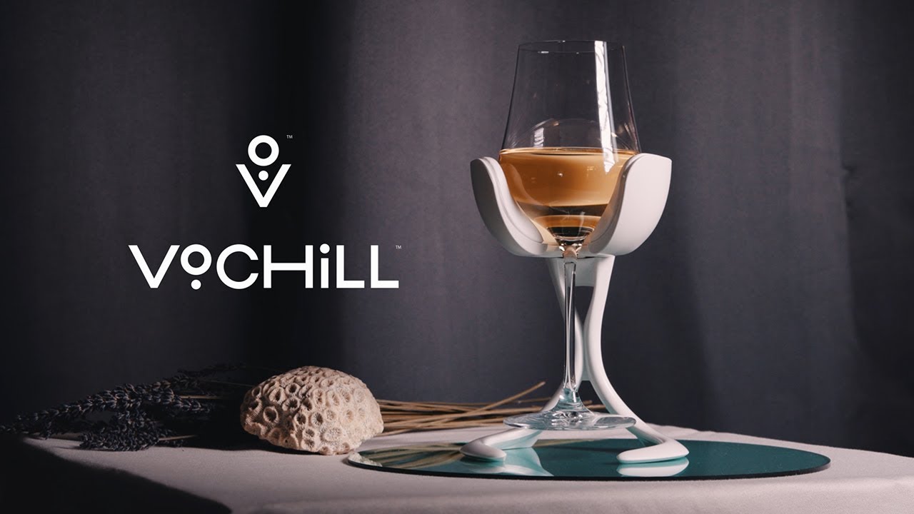 VoChill Personal Wine Glass Chiller // Gift Set // 1 VoChill + 1 Extra Chill Cradle (Quartz) video thumbnail