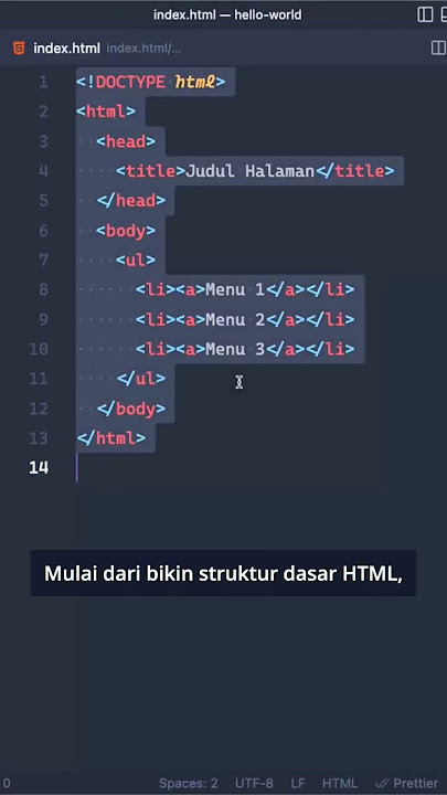 Biar ngoding HTML nya jadi sat set sat set #vscodetips #programming #programmer #coding