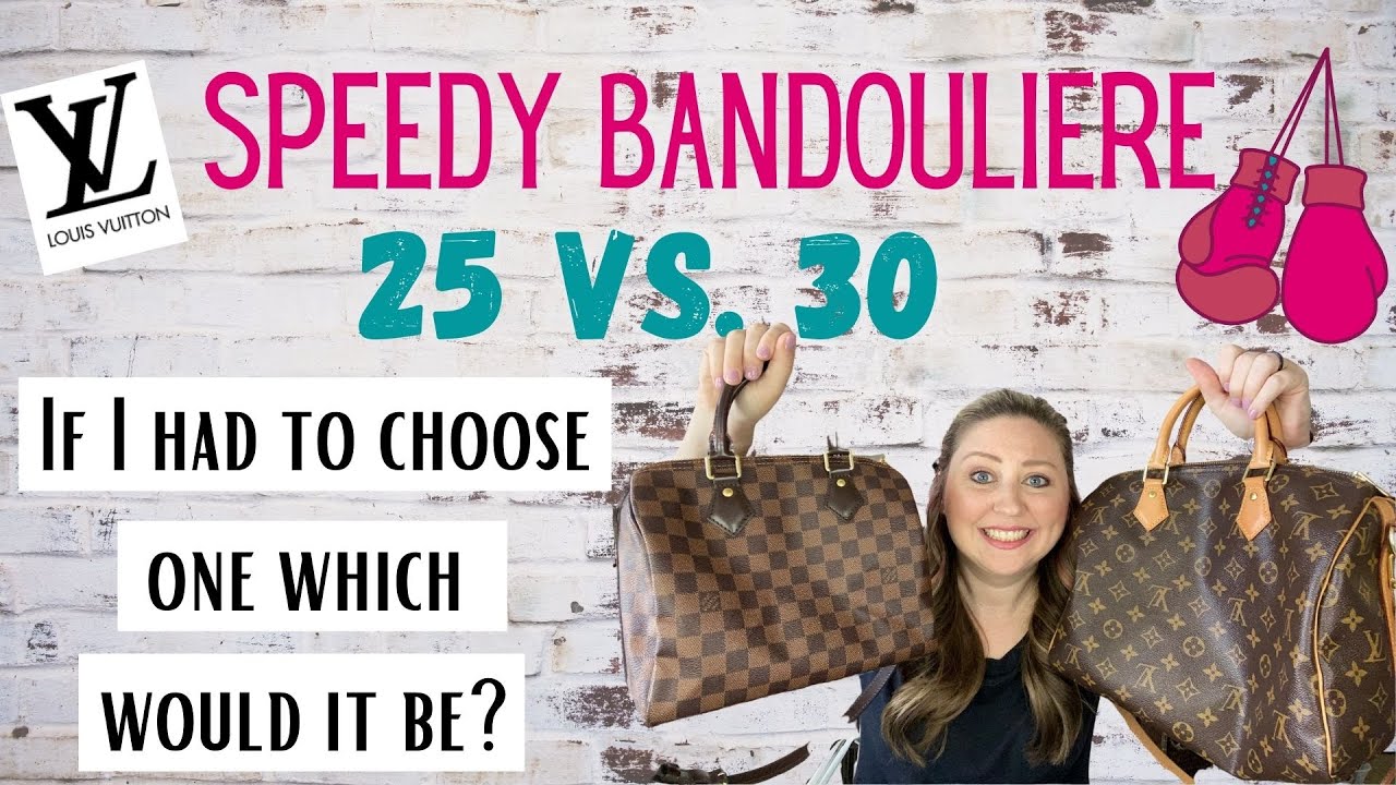 Louis Vuitton Speedy B 25 VS 30 Comparison, Speedy Bandouliere 25,  Bandouliere 30,Mod Shots 