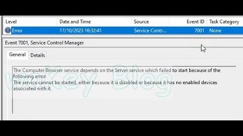 CARA MENGATASI EventID 7001 The Computer Browser service depends on the Server service which failed