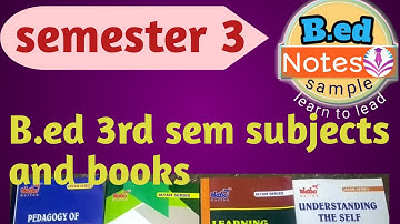 B.ed 3rd semester subjects and books