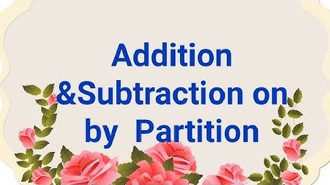 Addition & subtract on By partition