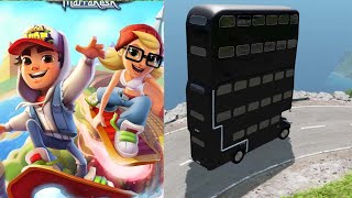 Subway Surfers Run || Car Game BeamNG.drive Police || Modify bus Monster Tire || Mobile Pc Game Play