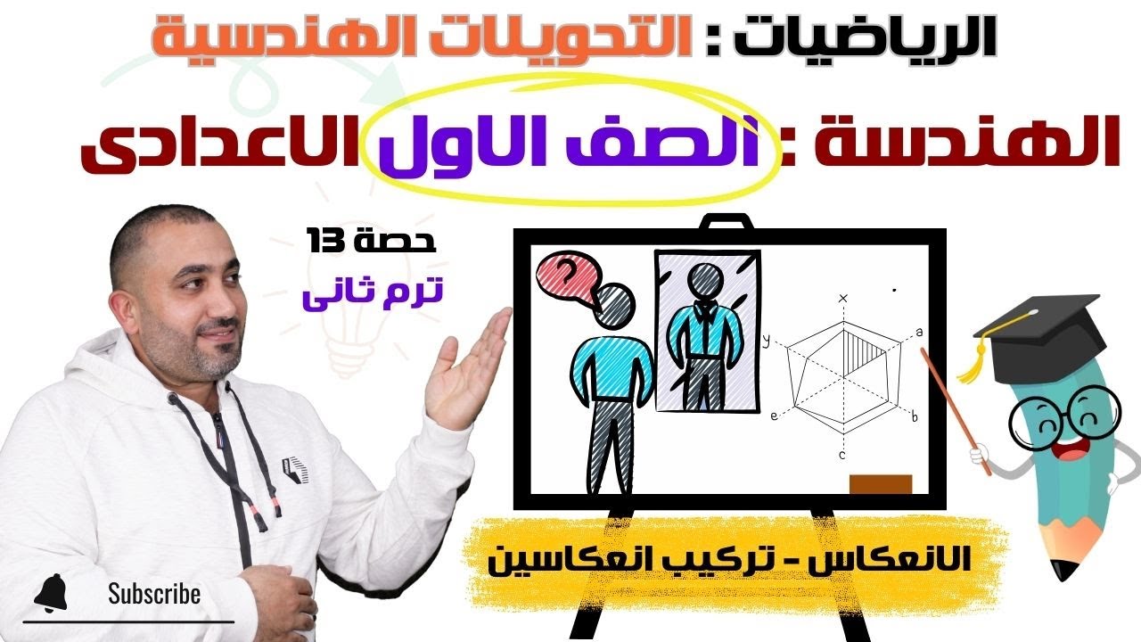 التحويلات الهندسية - الانعكاس وتركيب انعكاسين - هندسة أولى اعدادي - ترم ٢ حصـــ13ــــــه