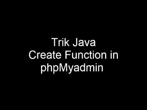 Create function in phpMyadmin