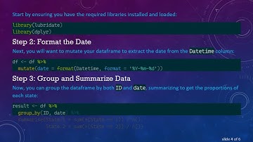 How to Create a New Dataframe Grouped by Day and Individual Calculating Proportions in R