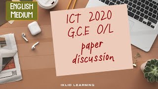 OL ICT 2020 PASTPAPER - English medium (Part 1)