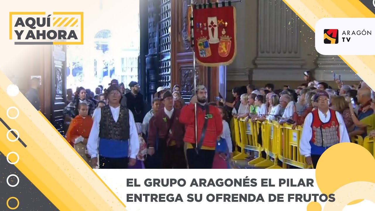 El grupo aragonés El Pilar entrega su ofrenda de frutos
