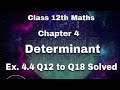 Class 12 Maths Ex 4.4 NCERT Solutions (Q12 to Q18) | Determinants Easy Method | 12Th MATH VIBE 