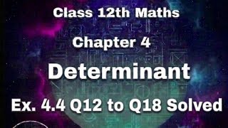 Class 12 Maths Ex 4.4 NCERT Solutions (Q12 to Q18) | Determinants Easy Method | 12Th MATH VIBE 