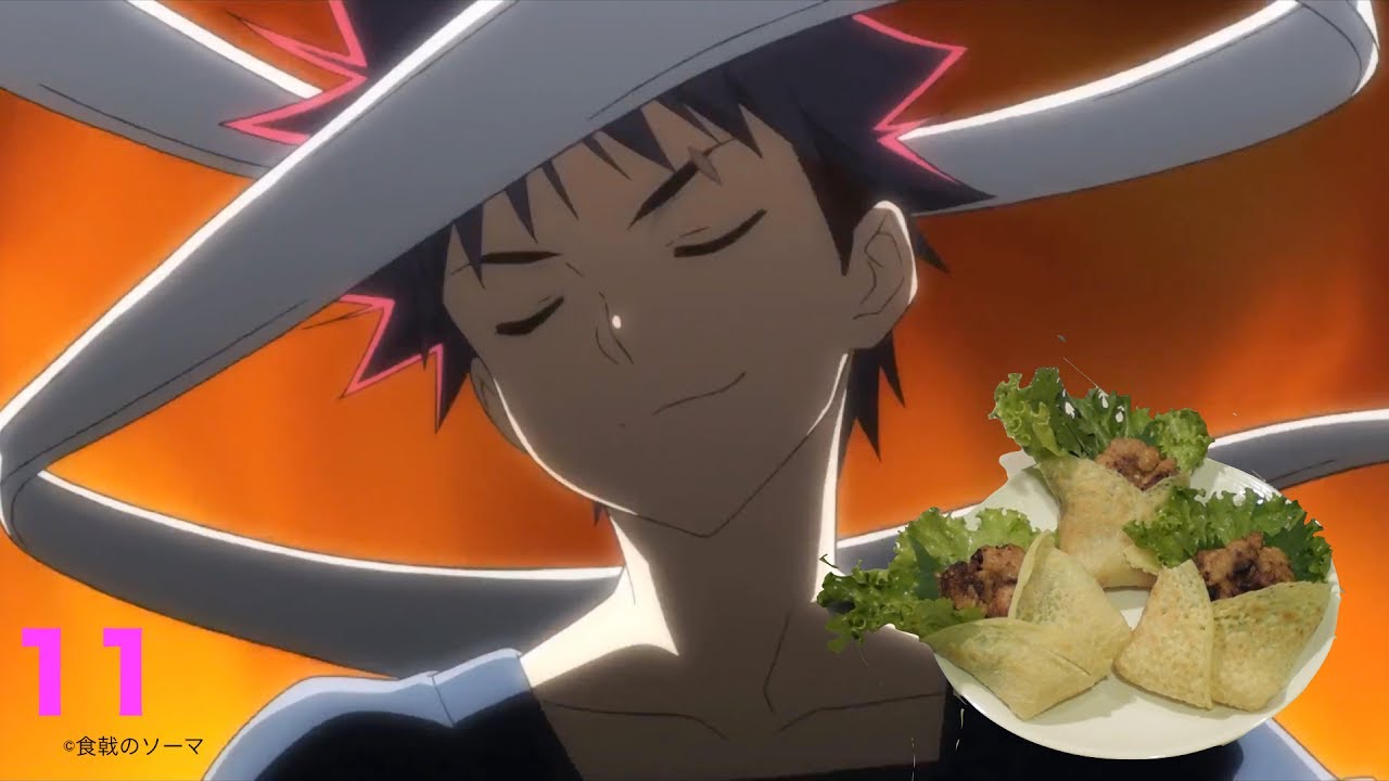 食戟のソーマ 18話 すみれ印の唐揚げロール まんが飯 Food Wars お粗末 レシピ Youtube