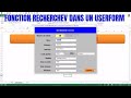 Excel VBA - Comment utiliser la fonction RechercheV() dans un UserForm