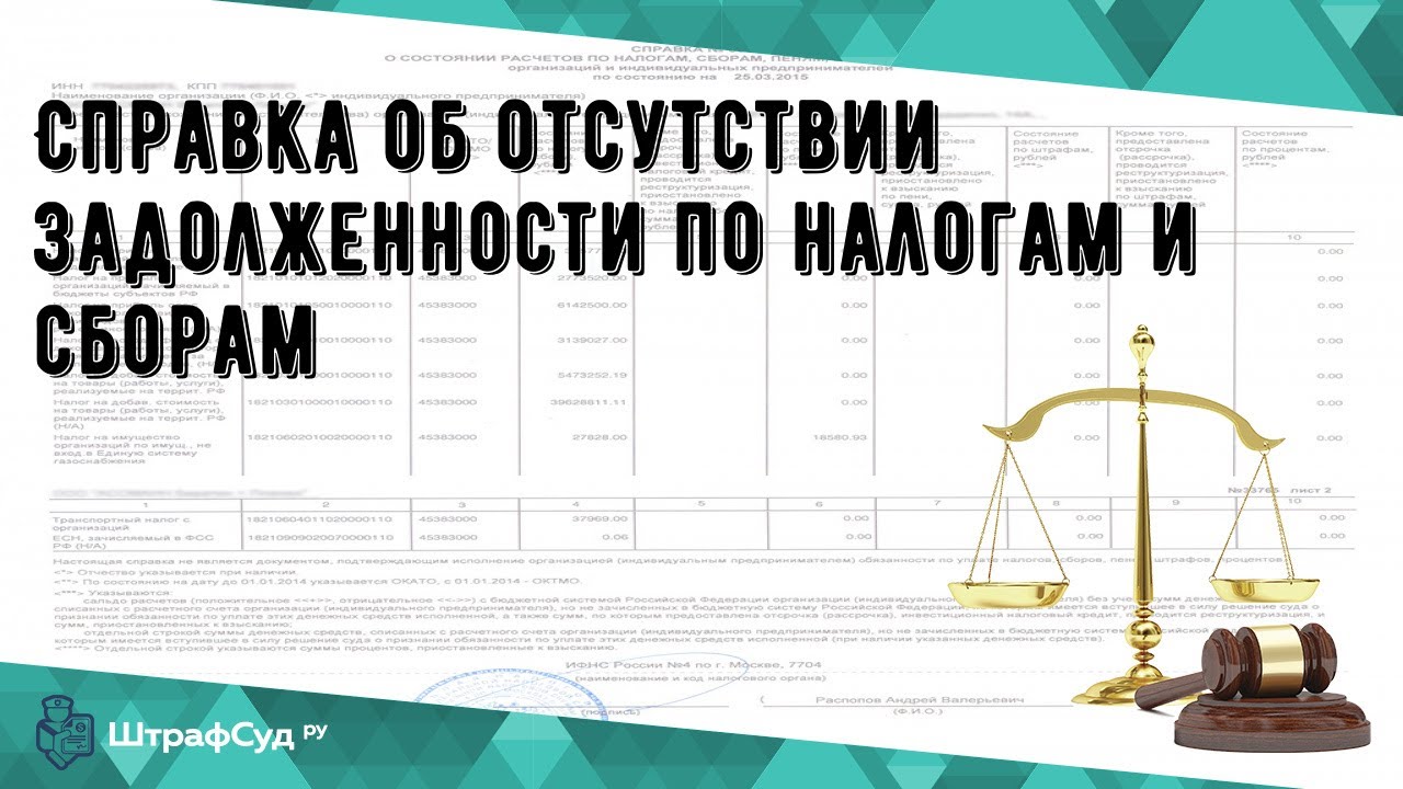 Справка об отсутствии задолженности по налогам и сборам - YouTube