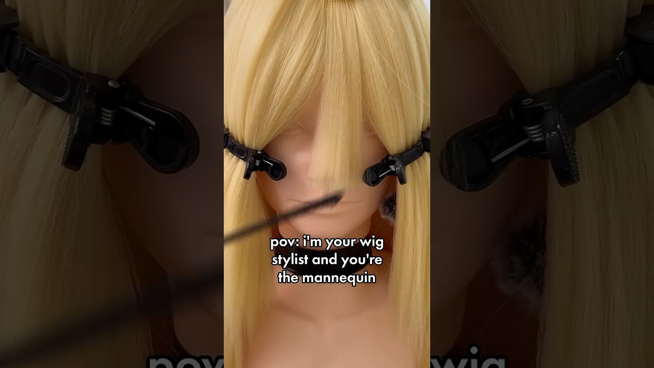 for those that asked “can you cut my hair?” under my wig styling vids. now stay still…