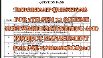 Software engineering and project management important questions, 22 scheam 5th sem, CSE, BCS501