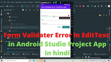 How to use Form Validater Error to EditText in Android Studio  App in hindi for beginners
