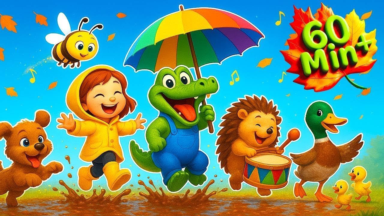 Kompilacja NAJNOWSZYCH edukacyjnych piosenek jesiennych dla dzieci w wieku przedszkolnym 🥁🍂