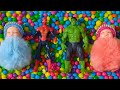DIY ASMR Satisfying Video || Mixing Colorful Candy With Hulk & Spiderman