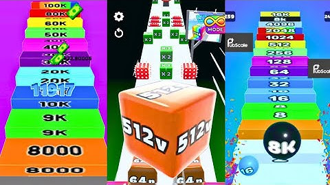 Jelly Run 2048 🍬 [512V High Score] vs Number Ball 3D Merge Games 🔢 vs Number Run | 3-in-One Race 🎮