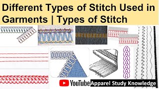 Different Types of Stitch Used in Garments | Types of Stitch | Types of Seam.