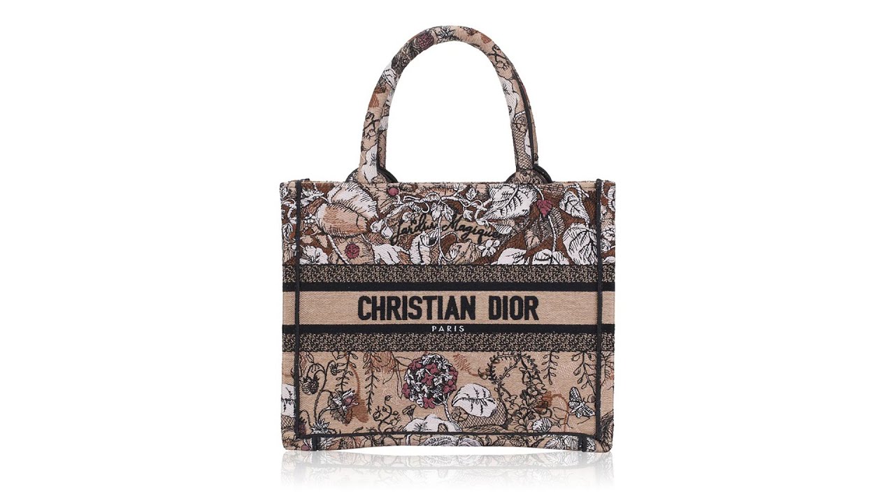 ★Dior ★BOOK TOTE ミディアム Jardin Magique Christian Dior Canvas Embroidered Jardin Magique Small Book