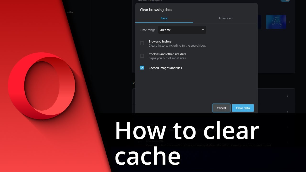 How to clear cache on Opera | Opera clear cache Tutorial - YouTube