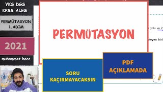 Permütasyon 4 Adim Permütasyon Kombi̇nasyon Olasilik 2021 Yks Dgs Kpss Ales