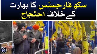 Sikhs for Justice protest against India - Aaj News