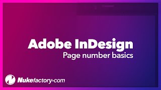 How to setup page numbering in Adobe InDesign