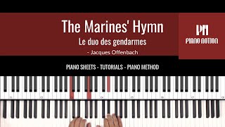 The Marines' Hymn - Jacques Offenbach (Easy Sheet Music - Piano Solo - Piano Cover - Tutorial)