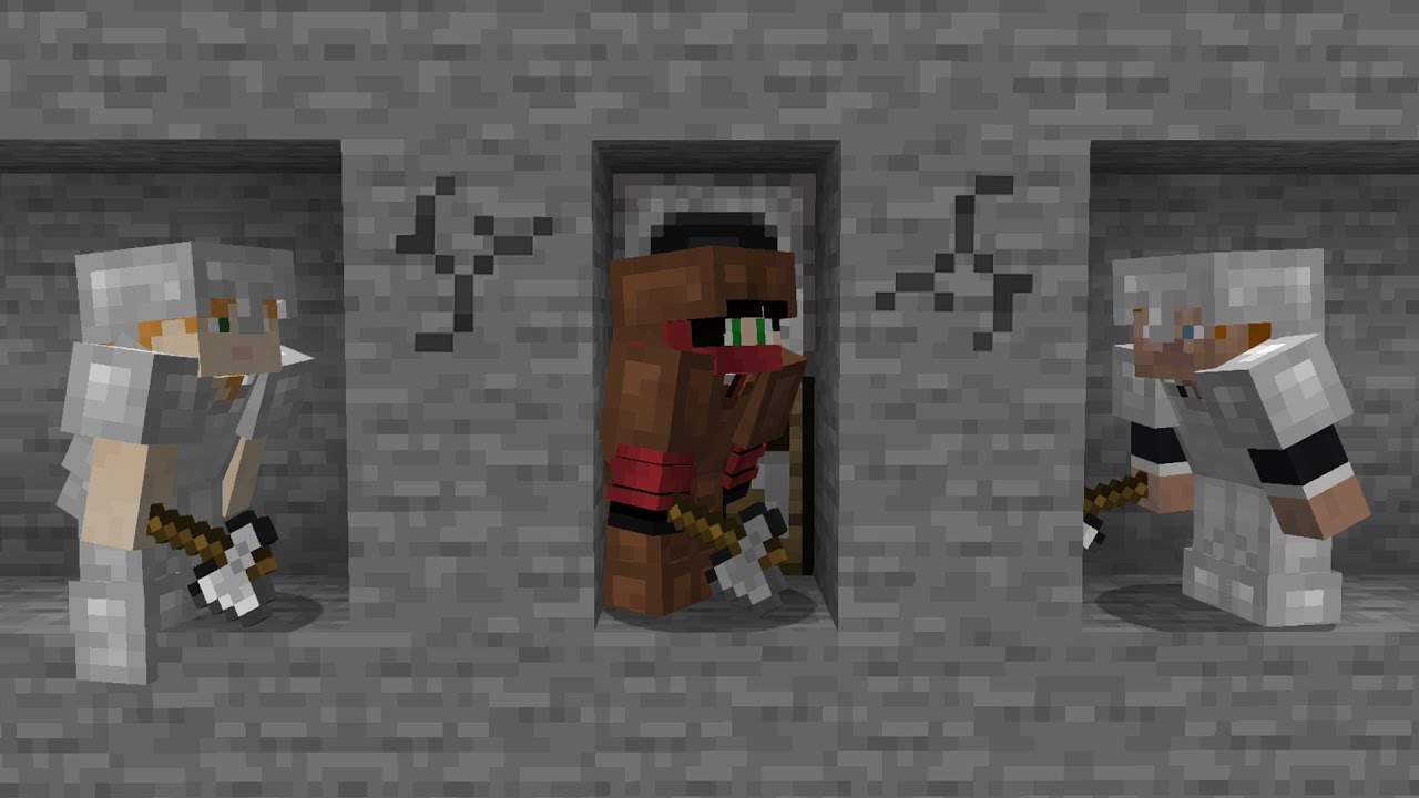 Minecraft Speedrunner VS 2 Hunters (Bedrock Edition)